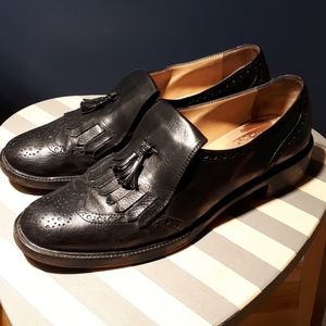 Women's Leather Kiltie Tassel Brogue Loafers